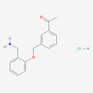 1-{3-[2-(Aminomethyl)phenoxymethyl]phenyl}ethan-1-onehydrochloride - 1803561-43-4