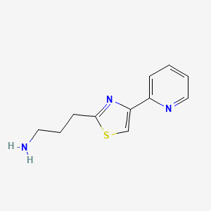 3-[4-(Pyridin-2-yl)-1,3-thiazol-2-yl]propan-1-amine - 