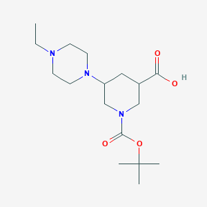 1-[(tert-Butoxy)carbonyl]-5-(4-ethylpiperazin-1-yl)piperidine-3-carboxylic acid - 