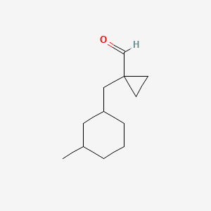 1-[(3-Methylcyclohexyl)methyl]cyclopropane-1-carbaldehyde - 