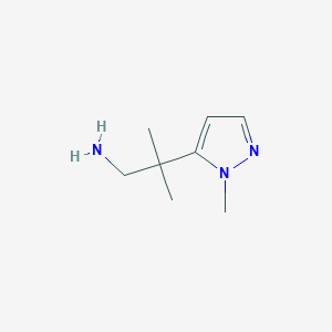 2-methyl-2-(1-methyl-1H-pyrazol-5-yl)propan-1-amine - 