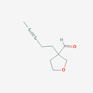 3-(Pent-3-yn-1-yl)oxolane-3-carbaldehyde - 