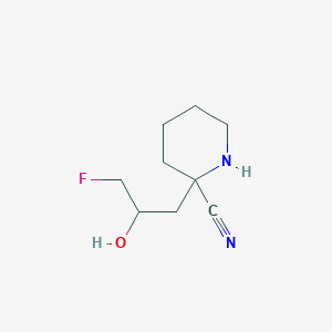 2-(3-Fluoro-2-hydroxypropyl)piperidine-2-carbonitrile - 