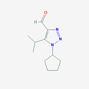 1-Cyclopentyl-5-(propan-2-yl)-1H-1,2,3-triazole-4-carbaldehyde - 