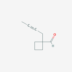 1-(But-2-YN-1-YL)cyclobutane-1-carbaldehyde - 