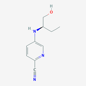 5-{[(2R)-1-hydroxybutan-2-yl]amino}pyridine-2-carbonitrile - 