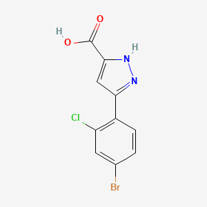 5-(4-Bromo-2-chlorophenyl)-1H-pyrazole-3-carboxylic acid - 