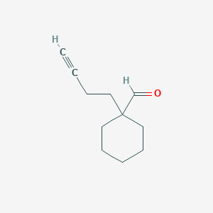 1-(But-3-yn-1-yl)cyclohexane-1-carbaldehyde - 
