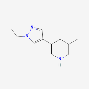 3-(1-ethyl-1H-pyrazol-4-yl)-5-methylpiperidine - 