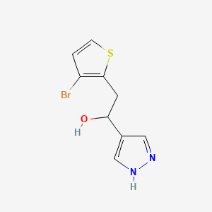 2-(3-Bromothiophen-2-yl)-1-(1H-pyrazol-4-yl)ethan-1-ol - 