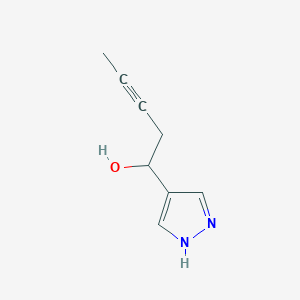 1-(1H-Pyrazol-4-yl)pent-3-yn-1-ol - 