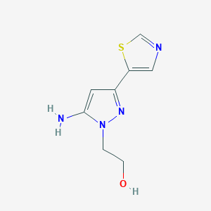 2-[5-Amino-3-(1,3-thiazol-5-yl)-1H-pyrazol-1-yl]ethan-1-ol - 