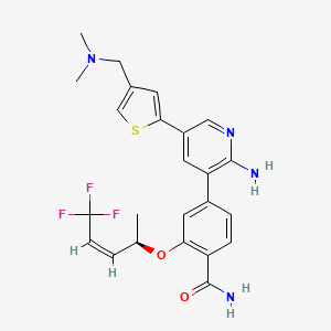 4-(2-Amino-5-{4-[(dimethylamino)methyl]thiophen-2-YL}pyridin-3-YL)-2-{[(1R,2Z)-4,4,4-trifluoro-1-methylbut-2-EN-1-YL]oxy}benzamide - 1364269-10-2