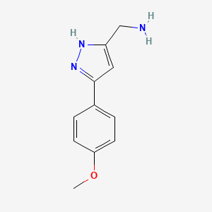 (3-(4-methoxyphenyl)-1H-pyrazol-5-yl)methanamine - 