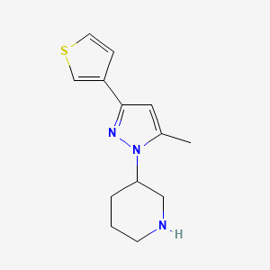 3-(5-methyl-3-(thiophen-3-yl)-1H-pyrazol-1-yl)piperidine - 