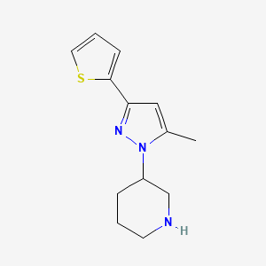 3-(5-methyl-3-(thiophen-2-yl)-1H-pyrazol-1-yl)piperidine - 