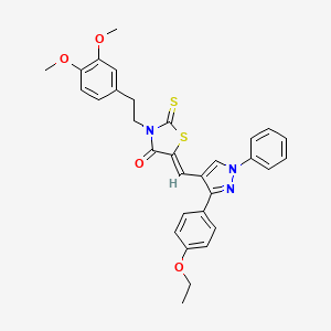 3-(3,4-Dimethoxyphenethyl)-5-((3-(4-ethoxyphenyl)-1-phenyl-1H-pyrazol-4-yl)methylene)-2-thioxothiazolidin-4-one - 