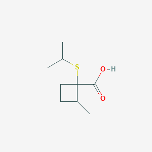 2-Methyl-1-(propan-2-ylsulfanyl)cyclobutane-1-carboxylic acid - 