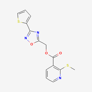(3-(Thiophen-2-yl)-1,2,4-oxadiazol-5-yl)methyl 2-(methylthio)nicotinate - 