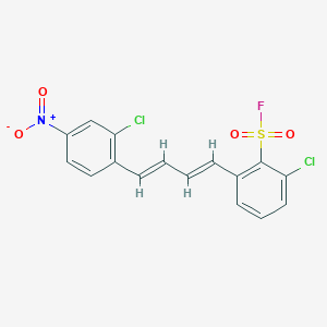 2-Chloro-6-(4-(2-chloro-4-nitrophenyl)buta-1,3-dien-1-yl)benzene-1-sulfonyl fluoride - 31368-31-7