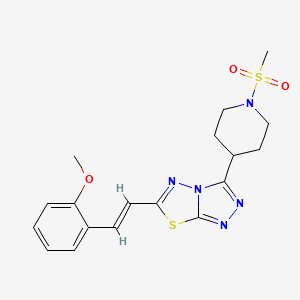 6-[(E)-2-(2-methoxyphenyl)ethenyl]-3-[1-(methylsulfonyl)piperidin-4-yl][1,2,4]triazolo[3,4-b][1,3,4]thiadiazole - 
