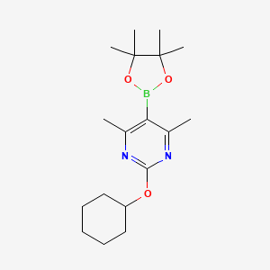 2-(Cyclohexyloxy)-4,6-dimethyl-5-(4,4,5,5-tetramethyl-1,3,2-dioxaborolan-2-yl)pyrimidine - 