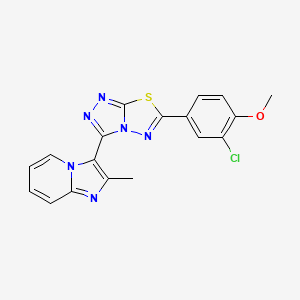 3-[6-(3-Chloro-4-methoxyphenyl)[1,2,4]triazolo[3,4-b][1,3,4]thiadiazol-3-yl]-2-methylimidazo[1,2-a]pyridine - 