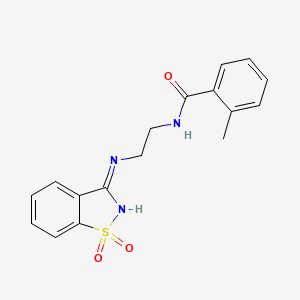 N-[2-[(1,1-dioxo-1,2-benzothiazol-3-yl)amino]ethyl]-2-methylbenzamide - 