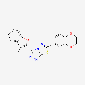 6-(2,3-Dihydro-1,4-benzodioxin-6-yl)-3-(3-methyl-1-benzofuran-2-yl)[1,2,4]triazolo[3,4-b][1,3,4]thiadiazole - 