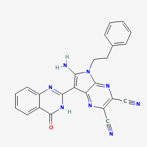 6-amino-7-(4-oxo-3,4-dihydro-2-quinazolinyl)-5-(2-phenylethyl)-5H-pyrrolo[2,3-b]pyrazine-2,3-dicarbonitrile - 