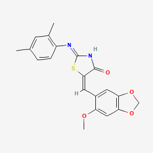 (5E)-2-(2,4-dimethylanilino)-5-[(6-methoxy-1,3-benzodioxol-5-yl)methylidene]-1,3-thiazol-4-one - 