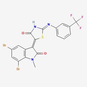 (5Z)-5-(5,7-dibromo-1-methyl-2-oxoindol-3-ylidene)-2-[3-(trifluoromethyl)anilino]-1,3-thiazol-4-one - 