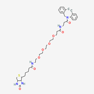 N-[2-[2-[2-[2-[3-[[3-(2-azatricyclo[10.4.0.04,9]hexadeca-1(16),4,6,8,12,14-hexaen-10-yn-2-yl)-3-oxopropyl]amino]-3-oxopropoxy]ethoxy]ethoxy]ethoxy]ethyl]-5-(2-oxo-1,3,3a,4,6,6a-hexahydrothieno[3,4-d]imidazol-4-yl)pentanamide - 