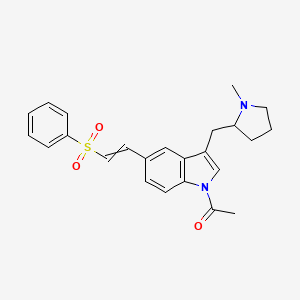 1-[5-[2-(Benzenesulfonyl)ethenyl]-3-[(1-methylpyrrolidin-2-yl)methyl]indol-1-yl]ethanone - 