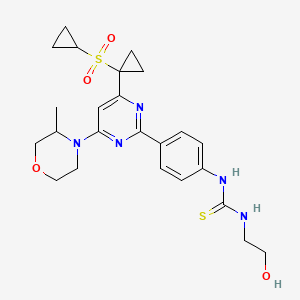 1-[4-[4-(1-Cyclopropylsulfonylcyclopropyl)-6-(3-methylmorpholin-4-yl)pyrimidin-2-yl]phenyl]-3-(2-hydroxyethyl)thiourea - 