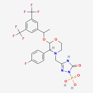 (3-{[2-{1-[3,5-Bis(trifluoromethyl)phenyl]ethoxy}-3-(4-fluorophenyl)morpholin-4-yl]methyl}-5-oxo-2,5-dihydro-1H-1,2,4-triazol-1-yl)phosphonic acid - 