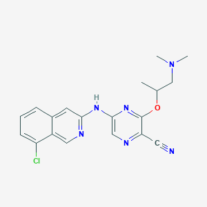 5-[(8-chloroisoquinolin-3-yl)amino]-3-[1-(dimethylamino)propan-2-yloxy]pyrazine-2-carbonitrile - 