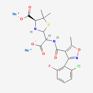 (4S)-2-[Carboxy[[[3-(2-chloro-6-fluorophenyl)-5-methylisoxazol-4-yl]carbonyl]amino]methyl]-5,5-dimethylthiazolidine-4-carboxylic Acid Disodium Salt (Penicilloic Acids of Flucloxacillin Disodium Salt) - 68728-50-7