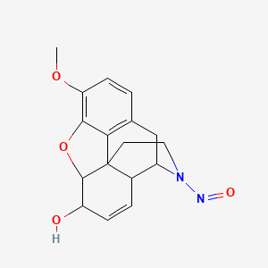 3-Methoxy-17-nitroso-7,8-didehydro-4,5-epoxymorphinan-6-ol - 77774-24-4