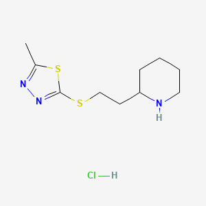 2-{2-[(5-Methyl-1,3,4-thiadiazol-2-yl)sulfanyl]ethyl}piperidine hydrochloride - 