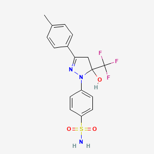 4-(5-Hydroxy-3-(p-tolyl)-5-(trifluoromethyl)-4,5-dihydro-1H-pyrazol-1-yl)benzenesulfonamide - 