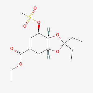 (3aR,7R,7aR)-Ethyl 2,2-Diethyl-7-((methylsulfonyl)oxy)-3a,4,7,7a-tetrahydrobenzo[d][1,3]dioxole-5-carboxylate - 
