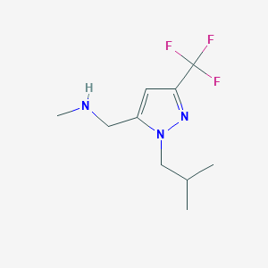 1-(1-isobutyl-3-(trifluoromethyl)-1H-pyrazol-5-yl)-N-methylmethanamine - 