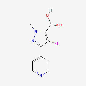 4-iodo-1-methyl-3-(pyridin-4-yl)-1H-pyrazole-5-carboxylic acid - 