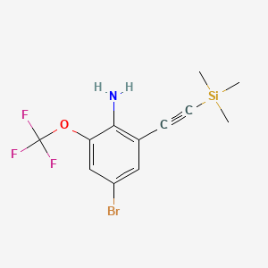4-Bromo-2-(trifluoromethoxy)-6-[2-(trimethylsilyl)ethynyl]aniline - 