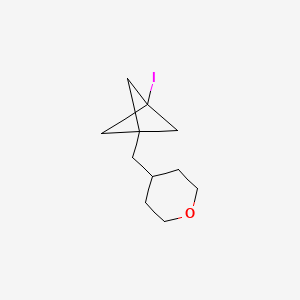 4-({3-Iodobicyclo[1.1.1]pentan-1-yl}methyl)oxane - 