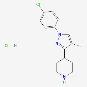 4-[1-(4-chlorophenyl)-4-fluoro-1H-pyrazol-3-yl]piperidine hydrochloride - 