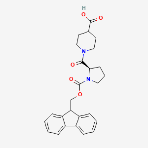 1-[(2R)-1-{[(9H-fluoren-9-yl)methoxy]carbonyl}pyrrolidine-2-carbonyl]piperidine-4-carboxylic acid - 