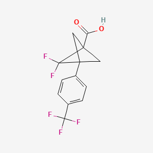 2,2-Difluoro-3-[4-(trifluoromethyl)phenyl]bicyclo[1.1.1]pentane-1-carboxylic acid - 