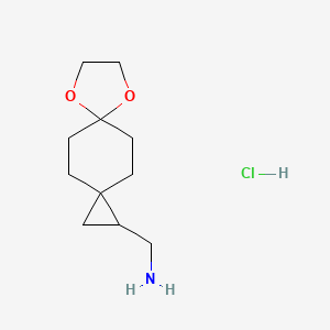 1-{7,10-Dioxadispiro[2.2.4^{6}.2^{3}]dodecan-1-yl}methanaminehydrochloride - 